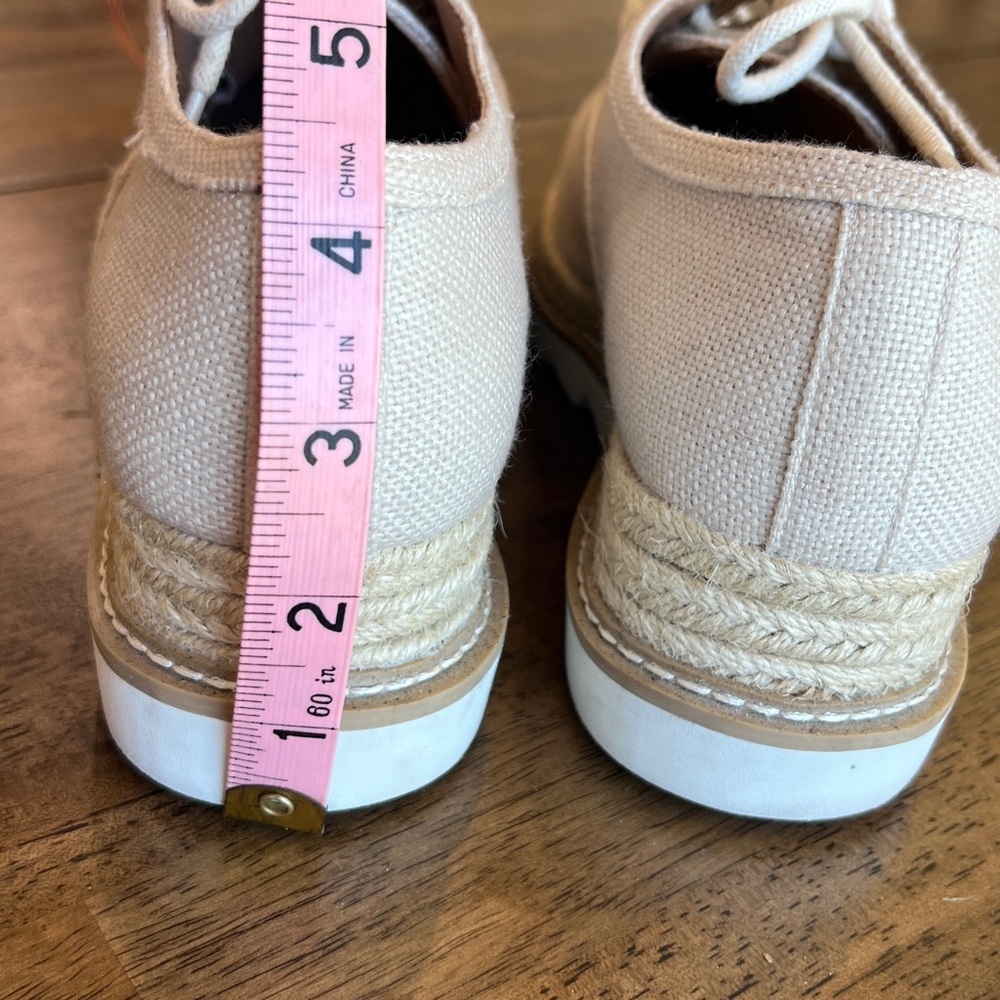 Torrid Wide Width Canvas Platform Oxford Lace-Up Shoes Natural Canvas 6.5WW - Picture 12 of 12